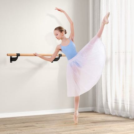 120CM Wall-Mounted Beech Wood Ballet Barre