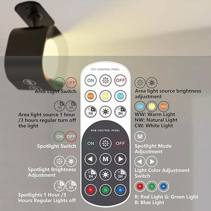 2X Wall Light Rechargeable LED Wall Sconce Light Magnetic Wall Lamp Rechargeable