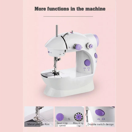 Mini Portable Electric Sewing Machine Adjustable Speed Foot Pedal Desktop Tailor