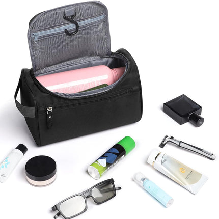 Toiletry Bag,  Hanging Wash Bag Travel Toiletry Bag Waterproof Bathroom Bag for Men and Women Travel Toiletry Makeup Organizer (Black)