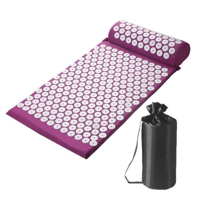Acupressure Mat with Pillow Acupuncture Pin Massage Set Neck Pain Relief