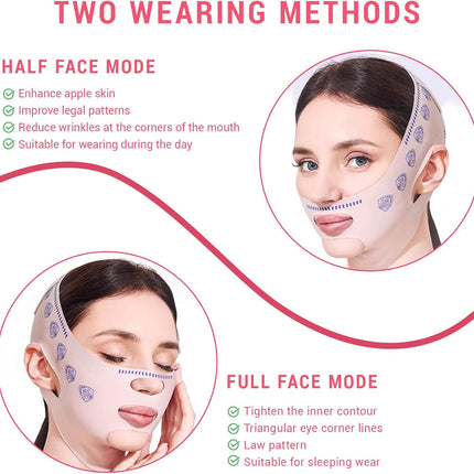 2 Pcs Chin Strap for Sleeping, Reusable V Line Face Lifting Chin Mask for Jawline Shaper, Face Contouring