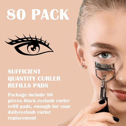 Eyelash Curler Refill Pads Eyelash Tweezers Replacement Pads 80Pcs Silicone Rubber Lash Clip Mats Lash Tweezers Spare Core Eyewinker Pad Refills Silicone Strips for Universal Eyelash Curler