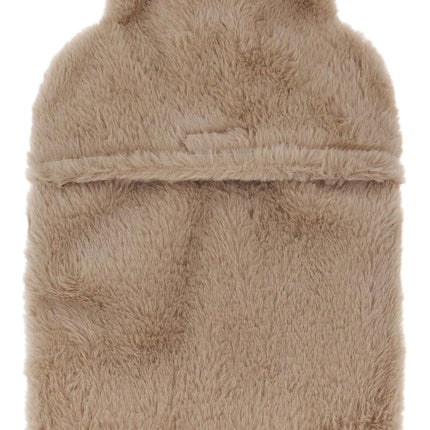 Womens Hot Water Bottle & Eye Mask Set | Ladies & Girls Furry Heat Pad and Satin Sleepwear Eye Cover in Brown | Complete Matching Nightwear Gift Bundle | Cat Kitten Merchandise Apparel