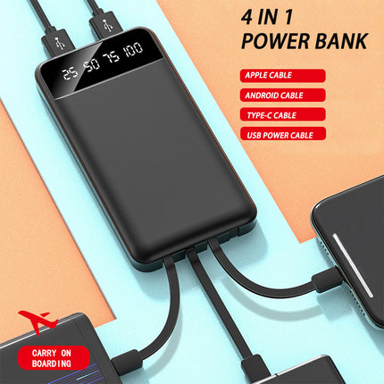 Power Bank Pack 9000000Mah Fast Charger 4 USB External Battery for Mobile Phone