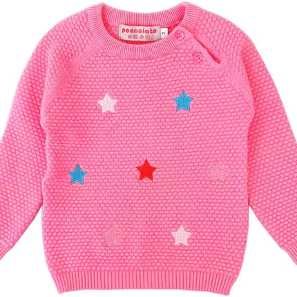 2-10Years Spring Autumn Girls 2Pcs Clothing Sets Long Sleeve Knit Sweater and Embroidery Jeans