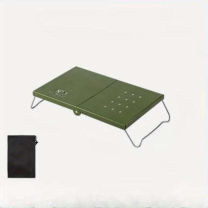 Outdoor Folding Small Table Portable Picnic Mini Table Thickened Steel Plate Spider Stove Insulated Table Camping Equipment
