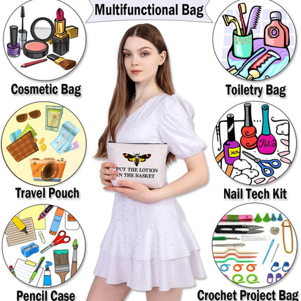 Silence Lambs Horror Movie Inspired Gift Put the Lotion in the Basket Hannibal Lecter Fan Gift Makeup Bag (The Basket Bagu)