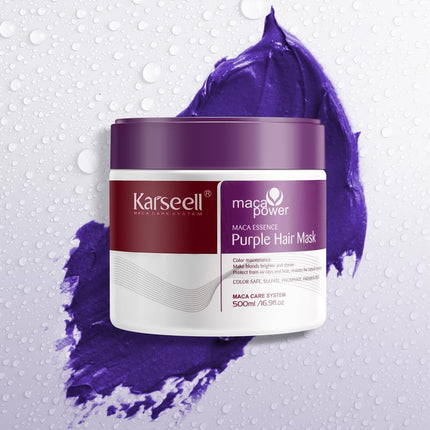 Purple Hair Mask 500Ml Neutralizes Yellow Tones Deep Nourish Brighten Hair for Light Blonde, Platinum, White or Grey Hair