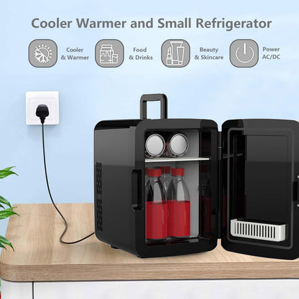10L Mini Fridge Table Top Electric Cooler Portable Bedroom Ice Box Office Car UK