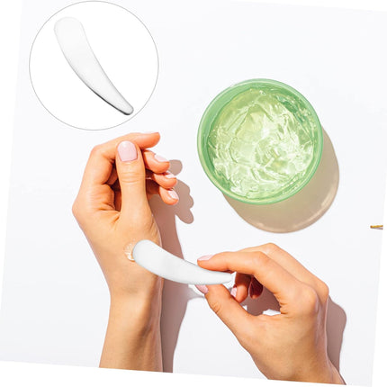 Stainless Steel Eye Cream Spoon 304 Metal Facial Mask Spoon Cosmetic Applicator Skin Care Tool Small Crescent Shape for Precise Makeup Application