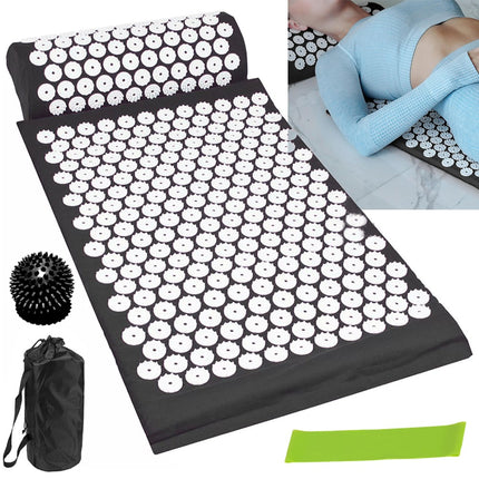 Acupressure Mat with Pillow & Ball Acupuncture Pin Massage Set Neck Pain Relief