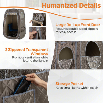 Portable Steam Sauna Tent with 1000W 3L Steam Generator and Chair