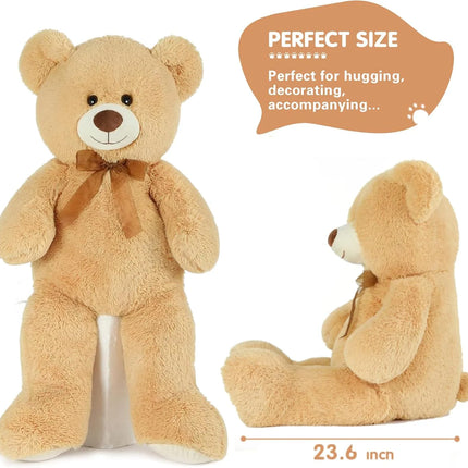 Giant Teddy Bear Stuffed Animal 3Ft,36'' Big Bear for Kid,Large Stuffed Bear for Baby Shower, Teddy Bear for Girlfriend Boyfriend Wife Mom Fiancée Valentine'S Birthday, Tan