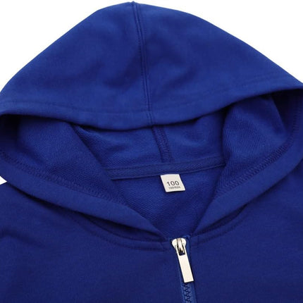Kid Toddler Boy Girl Solid Multi-Color Basic Cotton Hoodie Hooded Zip up Sweatshirts Pullover Jacket