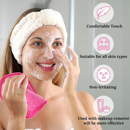 Reusable Makeup Remover Cloths Soft Microfiber Face Cleansing Cloth Fast Drying Washclothface Towel for Sensitive Skin Daily Travel Eye Skincare(6 Colors)