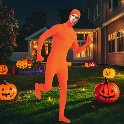 Full Bodysuit Open Face Stretch Adult Costume Zentai Disappearing Man Body Suit for Men Women Halloween Carnival Cosplay Costume