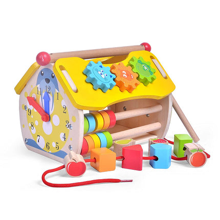 Wooden Musical House Shape Sorter Activity Box Toy Interactive Educational Play
