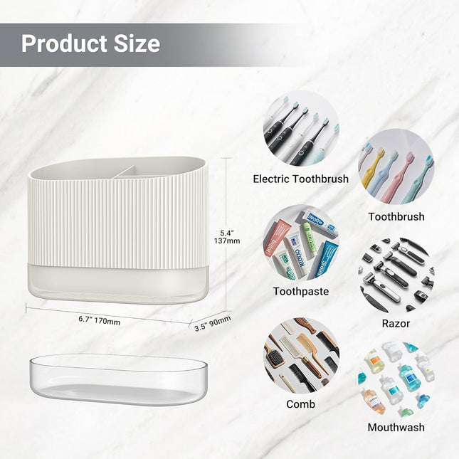 White Shower Toothbrush Holder for Bathroom, Cute Kids Electric Tooth Brush Hold