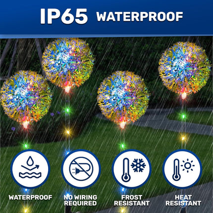 CUQOO Solar Garden Lights – 4 Pack Colour-Changin