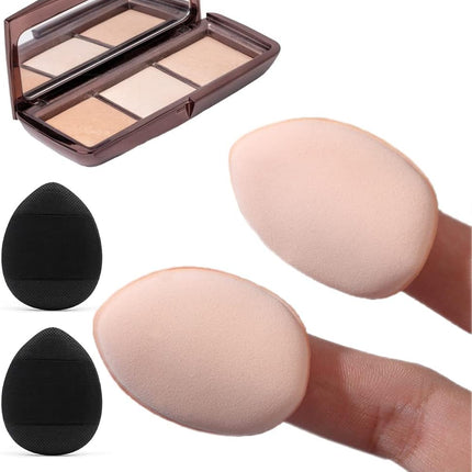 20 Pcs Finger Powder Puff Band Handle Makeup Blender Sponge Ultra Soft Mini Powder Puff for Foundation Concealer Cosmetic Foundation Sponge Mineral Powder Wet Dry Makeup Tool