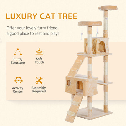 Cat Tree Kitty Activity Play Centre, Scratching Scratcher, 173Cm