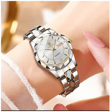 Ladies Luxury Quartz Watch Stainless Steel Waterproof Casual Wristwatch Boxed