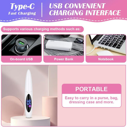 Heated Eyelash Curler, Electric Lash Curler with 3 Temperature Settings & LED Display, Rechargeable USB-C Fast Heating Eyelash Curler with Safety Silicone Pad, Portable Travel Curling Tool