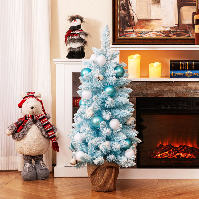 90 CM Artificial Mini Christmas Tree with 12 Natural Cotton Balls