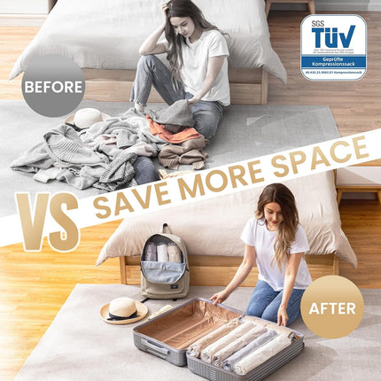 Small Vacuum Bags for Clothes Travel Vacuum Storage Bags 10Pack (40 X 60CM) Reusable Vacuum Storage Bags for Clothes Saves 80% of Storage Space Saver Bags for Clothes, Bedding, Moving