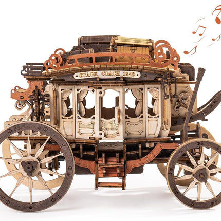 ROBOTIME 3D Wooden Puzzles for Adults, Music Box Model Kits, Mechanical Building