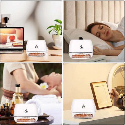 Salt Rock Scent Diffuser | Aromatherapy Diffuser Cool Mist Humidifier | Simulated Flame Diffuser | Personal Care Small Appliances & Accessories, Color White, Black, Yellow