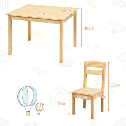 Kids Table and 4 Chairs Set for Toddlers Dining, Drawing, Reading
