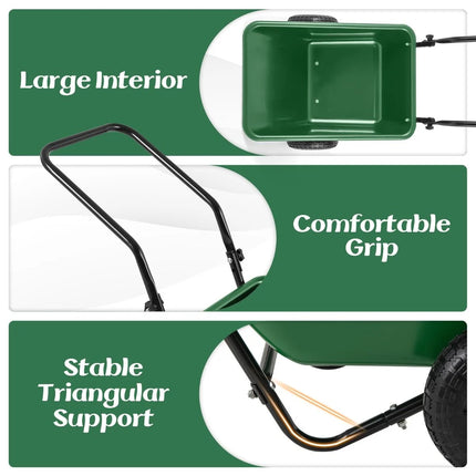 Heavy-Duty Garden Utility Cart with Pneumatic Tires