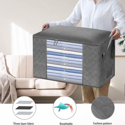 8X Clothes Storage Bags with Zips Bedroom Large Collapsible Storage Box Bedding