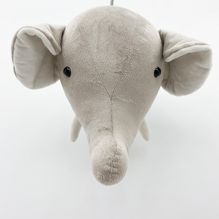 Plush Elephant Head Wall Decoration Ornament Hanging Stuffed Kids Room Toy Gift