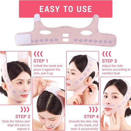 2 Pcs Chin Strap for Sleeping, Reusable V Line Face Lifting Chin Mask for Jawline Shaper, Face Contouring