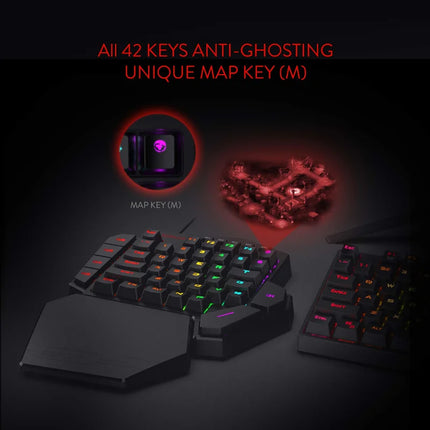 K585 DITI One-Handed RGB Mechanical Gaming Keyboard,Wrist Rest 42 Keys Type-C Professional Gaming Keypad Hot-Swappable