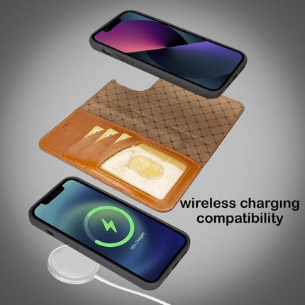 Apple iPhone 14 Series Detachable Leather Wallet Case Darker Color -