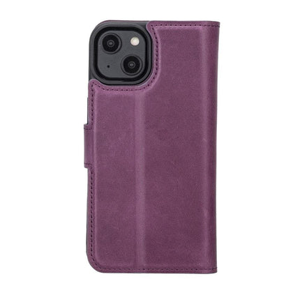 Apple iPhone 14 Series Detachable Leather Wallet Case Darker Color -