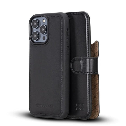 Apple iPhone 14 Series Detachable Leather Wallet Case Darker Color -