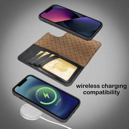 Apple iPhone 14 Series Detachable Leather Wallet Case Darker Color -