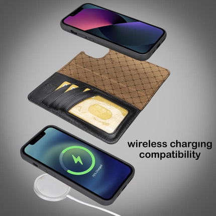 Apple iPhone 14 Series Detachable Leather Wallet Case Darker Color -