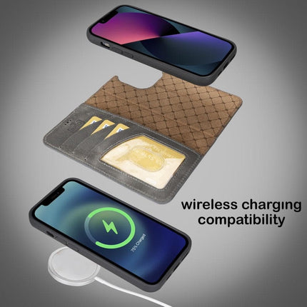 Apple iPhone 14 Series Detachable Leather Wallet Case Darker Color -