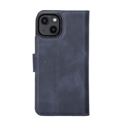 Apple iPhone 14 Series Detachable Leather Wallet Case Darker Color -
