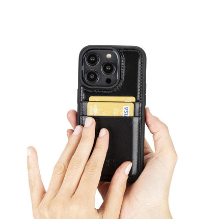 Flexible Leather Back Cover with CardHolder for iPhone 14 Series