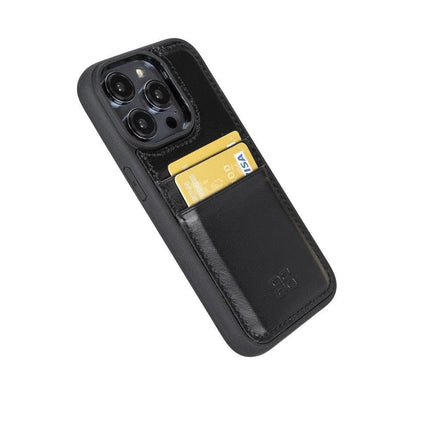 Flexible Leather Back Cover with CardHolder for iPhone 14 Series