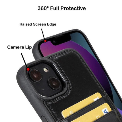 Flexible Leather Back Cover with CardHolder for iPhone 14 Series