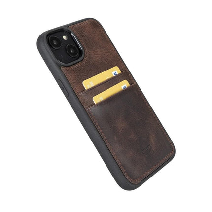 Flexible Leather Back Cover with CardHolder for iPhone 14 Series