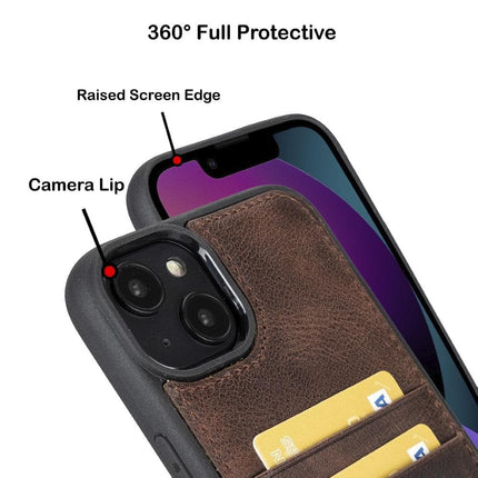 Flexible Leather Back Cover with CardHolder for iPhone 14 Series